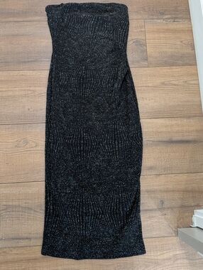 Trixxi Black Sparkle Strapless Midi Dress
